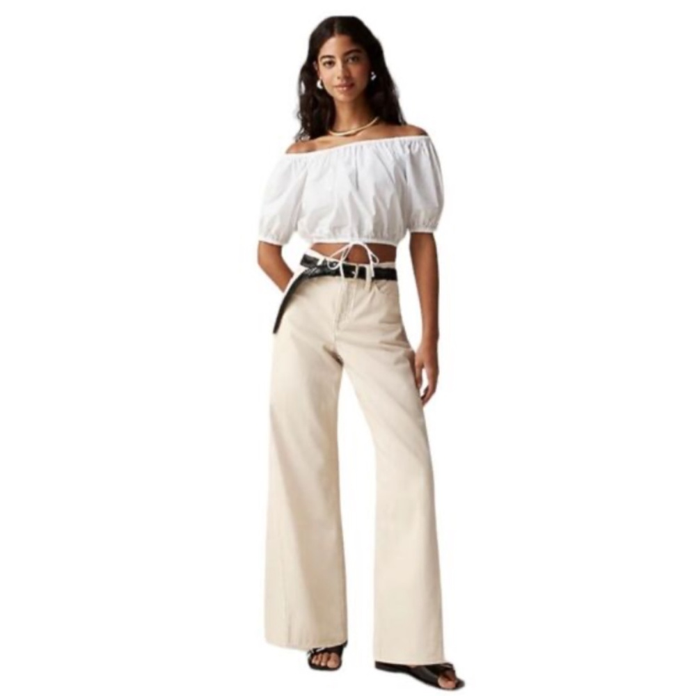 J Crew Point Sur seamed puddle jean in ecru Size 31 NWT